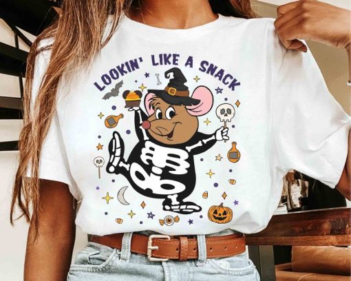 Gus Gus Mouse Skeleton Looking Like A Snack Halloween Shirts