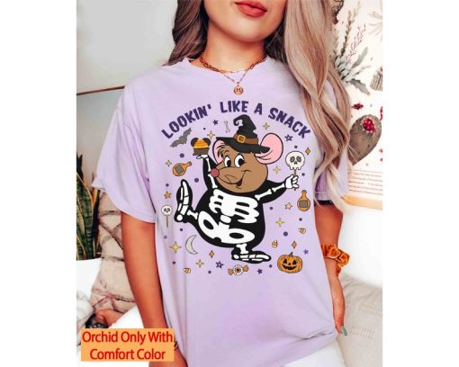 Gus Gus Mouse Skeleton Looking Like A Snack Halloween Shirts