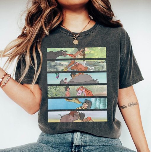 Disney The Jungle Book Scenes Panel Shirt, Vintage Jungle Book T-shirt