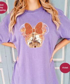 Fall Minnie Ear T-Shirt, Fall Magic Kingdom Tee, Disney Fall Girl Tee