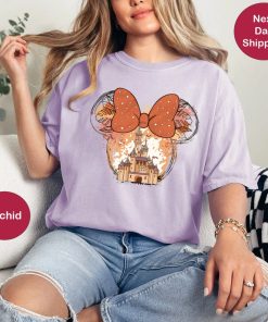 Fall Minnie Ear T-Shirt, Fall Magic Kingdom Tee, Disney Fall Girl Tee