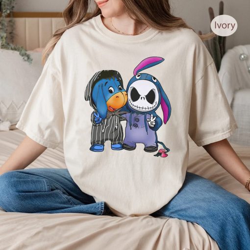 Disney Jack Skellington and Eeyore Halloween Cute Friends T-shirt