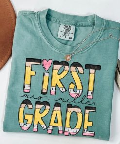 Retro First Grade Shirt, Comfort Colors® First Grade Teacher Shirt