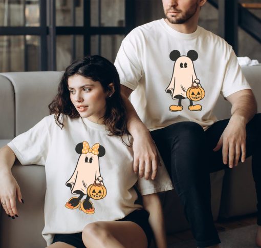 Comfort Colors® Retro Mickey Minnie Halloween Couple Shirts