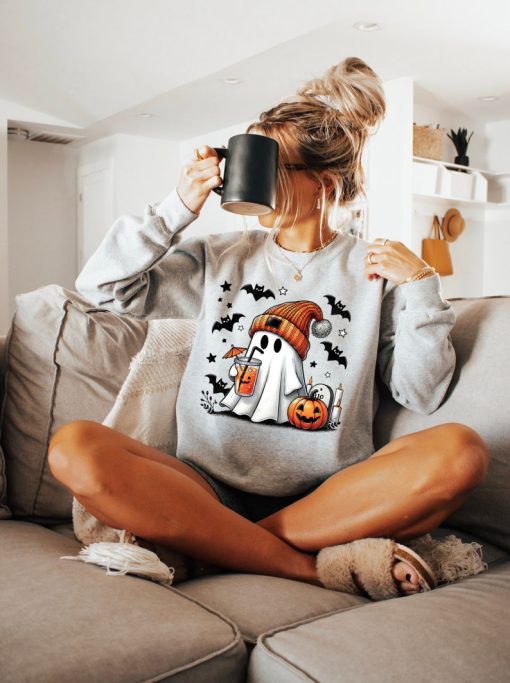 Cute Ghost Halloween Sweatshirt, Gift For Halloween