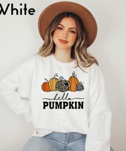 Hello Pumpkin Sweatshirt, Cute Fall Sweatshirts for Women