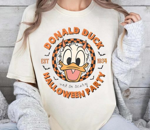 Disney Donal Duck Halloween Party Shirt, Disney Not So Scary T-shirt