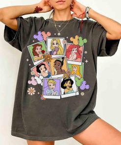 Cute Disney Princess Characters Group Photos Comfort Colors Shirts