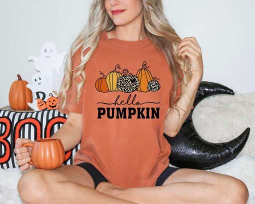 Comfort Colors Hello Pumpkin Fall Shirt, Autumn Shirt