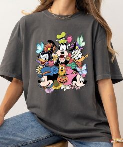 Disney Mickey And Friends Floral Halloween T-Shirt,