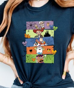 Cartoon Halloween Characters T-Shirt, Fun Halloween Cartoon Kids Tee