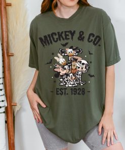 Mickey and Co T-Shirt Vintage Style Cartoon Characters Halloween Theme