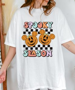 Spooky Season T-Shirt Halloween Graphic Tee Pumpkin Head Cartoon