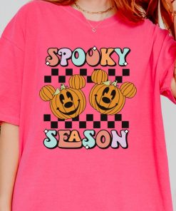 Spooky Season T-Shirt Halloween Graphic Tee Pumpkin Head Cartoon