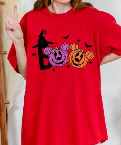 Halloween Boo T-Shirt, Cute Pumpkin Faces Tee, Spooky Witch Hat Design