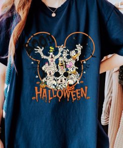 Halloween Cartoon Characters T-Shirt, Boo Mummy Costume Design