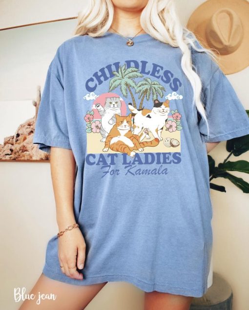 Comfort Colors Childless cat lady for kamala shirt