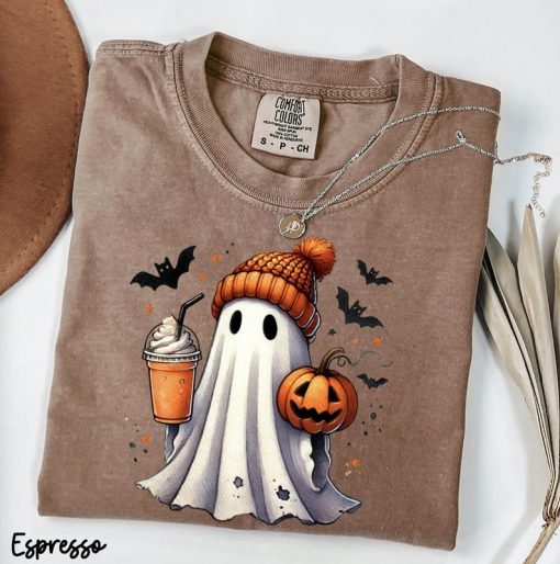 Halloween Ghost pumpkin spice latte Shirt, Cute Ghost Shirt