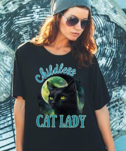 Childless Cat Lady Celestial Black Cat Watercolor Design