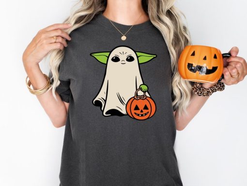 Disney Baby Yoda Halloween Shirt, Star Wars Ghost Shirt