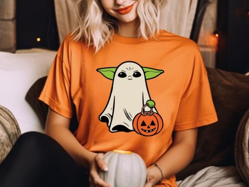 Disney Baby Yoda Halloween Shirt, Star Wars Ghost Shirt