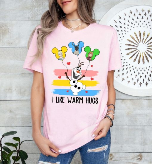 Disney Frozen Olaf Mickey Balloon T-Shirt, Olaf I Like Warm Hugs Shirt