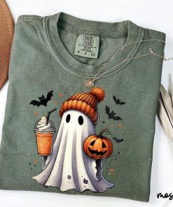 Halloween Ghost pumpkin spice latte Shirt, Cute Ghost Shirt