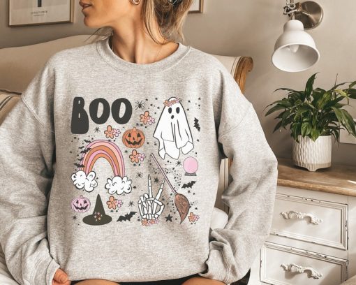 Vintage Halloween Sweatshirt, Halloween Sweater