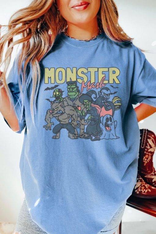 Retro Halloween Comfort Colors shirt, Monster Mash TShirt