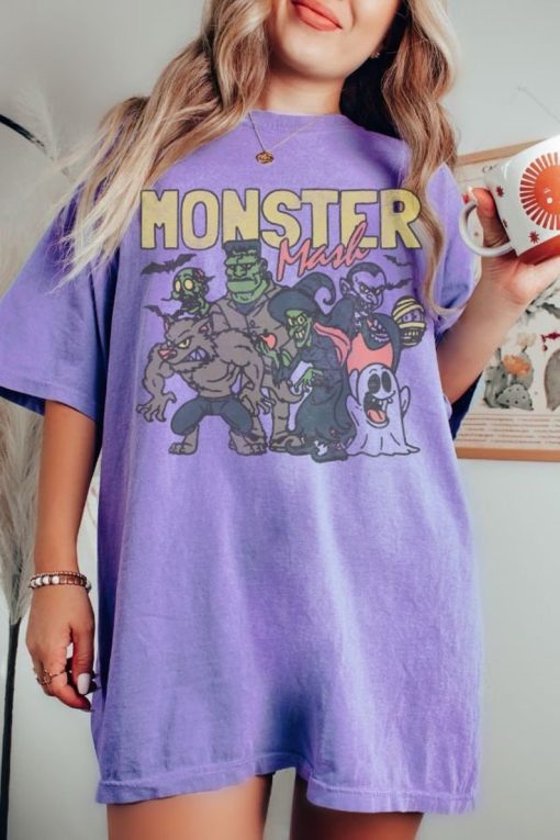 Retro Halloween Comfort Colors shirt, Monster Mash TShirt