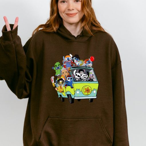 Halloween Stitch Sweatshirt, Horror Movie Characters Stitch Hoodie