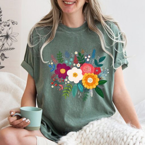 Comfort Colors® Botanical Shirt, Wild Flower Shirt, Flower T Shirt