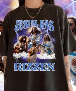 Jesus Has Rizzen Vintage Bootleg T-Shirt, Retro 90s Graphic Tee