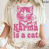 Karma Is A Cat Shirt, Swiftie Cat T-shirt, Taylor Eras Cat Lover Tee