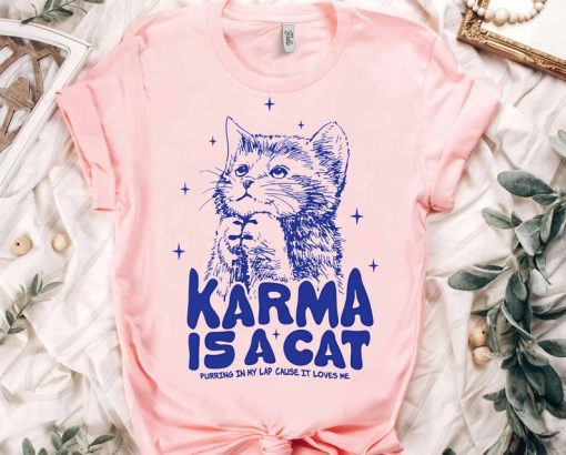 Karma Is A Cat Shirt, Swiftie Cat Lover T-shirt