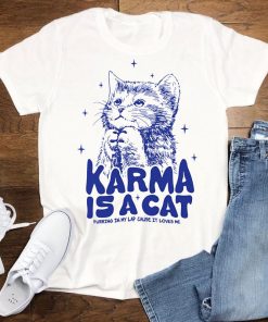 Karma Is A Cat Shirt, Swiftie Cat Lover T-shirt