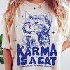 Karma Is A Cat Shirt, Swiftie Cat Lover T-shirt