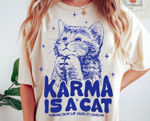 Karma Is A Cat Shirt, Swiftie Cat Lover T-shirt