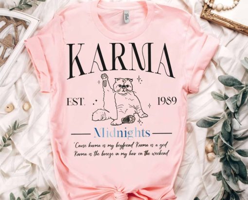 Karma Is A Cat Shirt, Swiftie Cat Lover T-shirt