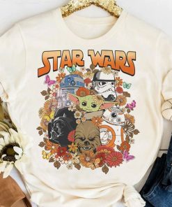 Vintage Disney Star Wars Characters Floral Shirt