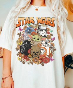 Vintage Disney Star Wars Characters Floral Shirt