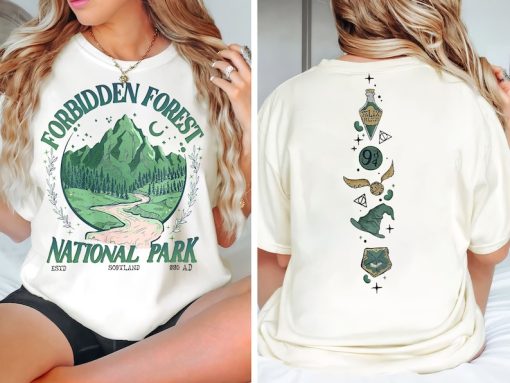 Retro 2-Sided National Park Wizard Shirt, Forbidden Forest T-shirt