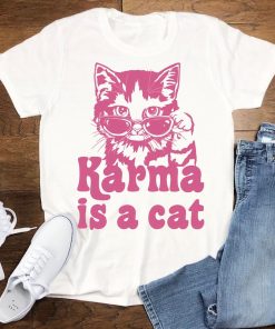 Karma Is A Cat Shirt, Swiftie Cat T-shirt, Taylor Eras Cat Lover Tee