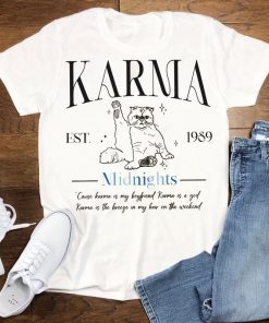 Karma Is A Cat Shirt, Swiftie Cat Lover T-shirt