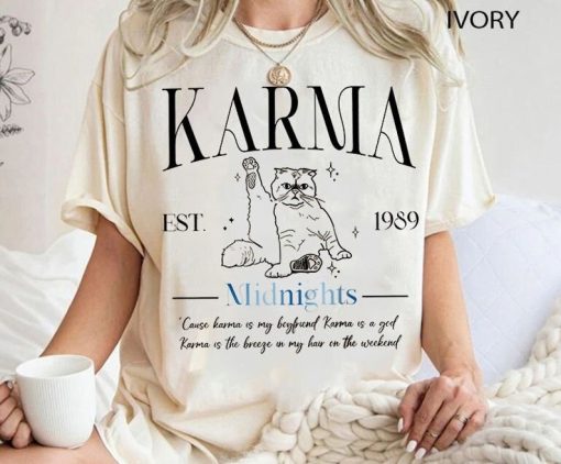 Karma Is A Cat Shirt, Swiftie Cat Lover T-shirt