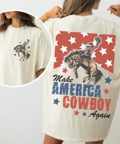 Make America Cowboy Again Shirt, Comfort Colors, Bucking Bronco