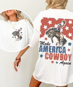 Make America Cowboy Again Shirt, Comfort Colors, Bucking Bronco