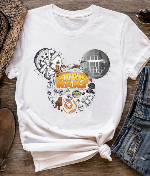 Vintage Disney Star Wars Mickey Minnie Ears Shirt