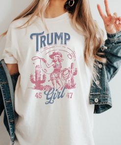 TRUMP Girl Cowboy Shirt. Make America Great Again Shirt. Donald Trump