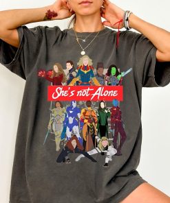 She Is Not Alone Shirt, Marvel Avengers Girls Gift T-shirt